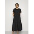 Glamorous SHORT SLEEVE TIERED MIDI DRESS Sukienka letnia black GL921C0ME