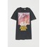 H&M Sukienka T-shirtowa w nadruki 0853568018 Czarny/Gwiezdne wojny