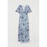 H&M MAMA Sukienka 0778848001 Biały/Niebieskie kwiaty