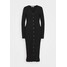Glamorous Tall LONG SLEEVES BUTTON FRONT DRESS Sukienka dzianinowa black GLC21C02O