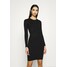 Even&Odd knit mini wide rib basic dress Sukienka etui black EV421C10L