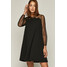Medicine Sukienka damska z transparentnymi rękawami czarna RW20-SUD913_99X