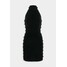Missguided HIGH NECK BUTTON SIDE MINI DRESS Sukienka etui black M0Q21C1SC