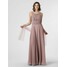 Luxuar Fashion Damska sukienka wieczorowa z etolą 469787-0001