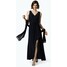 Luxuar Fashion Damska sukienka wieczorowa z etolą 441635-0001