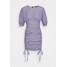 NEW girl ORDER GINGHAM RUCHED MINI DRESS Sukienka etui purple NEM21C011