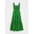 Tory Burch SMOCKED RUFFLE DRESS Długa sukienka resort green T0721C006