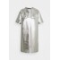 KARL LAGERFELD COATED LOGO DRESS Sukienka letnia silver K4821C039