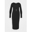 Missguided Plus SQUARE NECK SELF BELT MIDAXI DRESS Sukienka letnia black M0U21C0EP