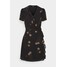 Madewell RUFFLE WRAP MINI DRESS IN PHOTO FLORAL Sukienka letnia true black M3J21C02S