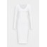 Missguided LACE UP DETAIL MIDI DRESS Sukienka dzianinowa white M0Q21C1T3