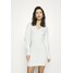 NA-KD SLEEVE MINI DRESS Sukienka dzianinowa white NAA21C0E6