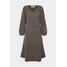 pure cashmere LINE LONG DRESS Sukienka dzianinowa heather brown PUG21C006