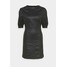 Missguided Tall COATED PUFF SLEEVE DRESS Sukienka letnia black MIG21C0C1