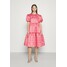 Glamorous TIERED MIDI DRESS Sukienka letnia red/pink GL921C0NY