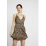 WAL G. LEOPARD V NECKLINE DRESS Sukienka z dżerseju brown WG021C0DD