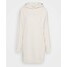 Calvin Klein Jeans LOGO TRIM HOODIE DRESS Sukienka letnia white sand C1821C072