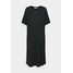 NU-IN SHORT SLEEVE SIDE SPLIT MIDI DRESS Sukienka z dżerseju black NUI21C001