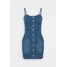Missguided Petite BUTTON DETAIL STRETCH MINI DRESS Sukienka jeansowa light blue M0V21C0GF