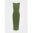Missguided WIDE NECK SLEEVELESS RAW EDGE MIDI DRESS Sukienka z dżerseju green M0Q21C1OD