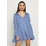 Missguided Petite V NECK TIERED MINI DRESS Sukienka letnia blue M0V21C0AM