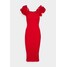 Missguided Petite PUFF ORGANZA SLEEVE MIDAXI DRESS Sukienka letnia red M0V21C0HT