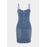 Missguided Tall BUTTON DETAIL STRETCH MINI DRESS Sukienka jeansowa light blue MIG21C0C4