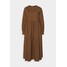 Marc O'Polo DENIM DRESS PUFF LONG SLEEVE Długa sukienka dark cocoa OP521C03N