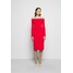 Victoria Beckham COMPACT SHINE BARDOT FITTED DRESS Sukienka etui red V0921C014