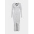 Missguided Tall VNECK BUTTON FRONT DRESS Długa sukienka grey MIG21C0BY