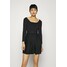 Calvin Klein Jeans LOGO WAISTBAND PLEATED DRESS Sukienka z dżerseju black C1821C07N