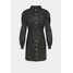 Missguided Tall COATED CINCHED WAIST DRESS Sukienka letnia black MIG21C0D2