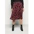 CAPSULE by Simply Be FLORAL PLEAT MIDI SKIRT Spódnica trapezowa berry CAS21B00S