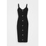 Vero Moda VMTIA BUTTON CALF DRESS Sukienka dzianinowa black VE121C2OV