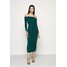 Missguided BARDOT SLINKY RUCHED MIDAXI DRESS Sukienka z dżerseju deep green M0Q21C1PV