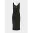Calvin Klein Jeans MICRO BRANDING STRAPPY Sukienka etui black C1821C078
