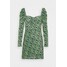 Glamorous WRAP MINI DRESS WITH LONG SLEEVES AND SQUARE NECKLINE Sukienka letnia green GL921C0OJ