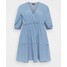 Missguided Plus CHAMBRAY TIERED BALLOON MINI DRESS Sukienka jeansowa blue M0U21C0GB