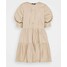 Missguided Tall PLEAT FRONT PUFF SLEEVE SMOCK DRESS Sukienka letnia beige MIG21C0D8