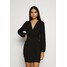 Missguided SLINKY TIE BELT PLUNGE MINI DRESS Sukienka z dżerseju black M0Q21C1UT