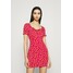 Missguided DITSY FRILL DETAIL PUFF SLEEVE DRESS Sukienka z dżerseju red M0Q21C1WZ