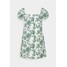 Abercrombie & Fitch TRAPEZE SHORT DRESS Sukienka letnia white/green A0F21C085