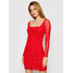 Guess Sukienka codzienna Draped W1GK98 K2X51 Czerwony Slim Fit