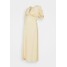 Glamorous Bloom TWIST FRONT MIDI DRESS WITH SHORT SLEEVES AND LOW V-NECK Sukienka z dżerseju soft yellow GLI29F03X