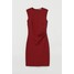 H&M Dopasowana sukienka z dżerseju 0959783002 Głęboka czerwień