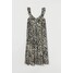 H&M Sukienka z falbanami 0877014001 Czarny/Wzór