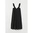 H&M Sukienka z falbanami 0877014005 Czarny