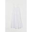 H&M Kreszowana sukienka z bawełny 0862167001 Biały