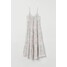 H&M Kreszowana sukienka z bawełny 0862167001 Jasnoróżowy/Kwiaty