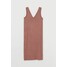 H&M Dżersejowa sukienka w serek 0881759004 Ciemny antyczny róż